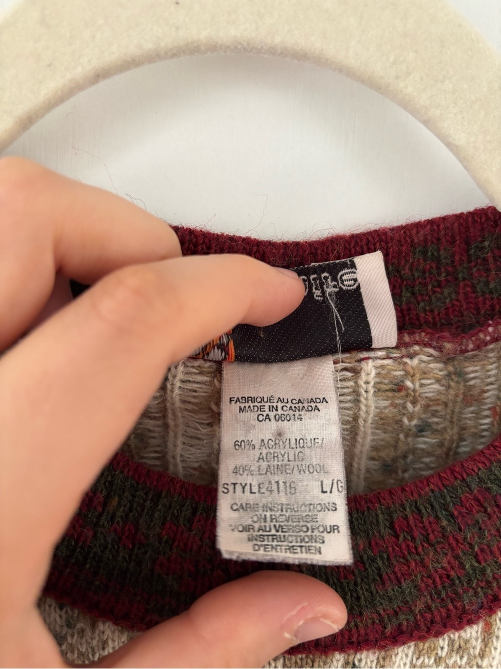 Vintage Marie Claire Fair Isle Wool Blend Nordic Sweater Women L Cozy Grandpa - Picture 5 of 10